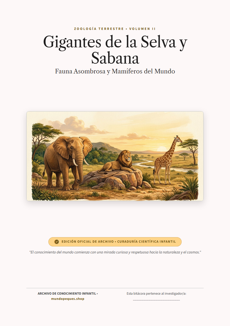 Portada de Gigantes de la Selva y Sabana: Fauna Asombrosa del Mundo