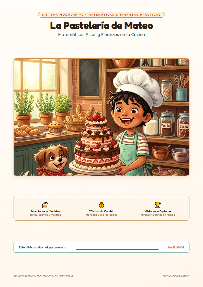 Portada de La Pastelería de Mateo: Matemáticas Ricas y Finanzas en la Cocina