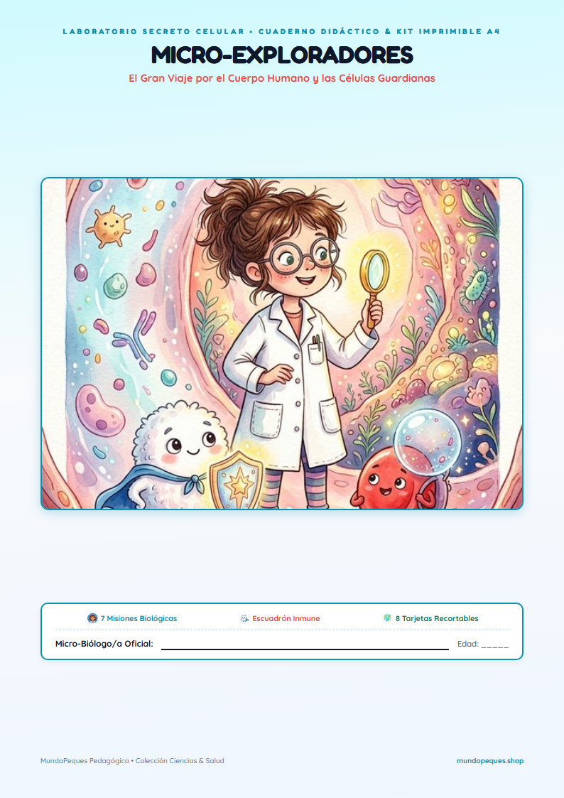 Portada de Micro-Exploradores: El Gran Viaje por el Cuerpo Humano y las Células Guardianas