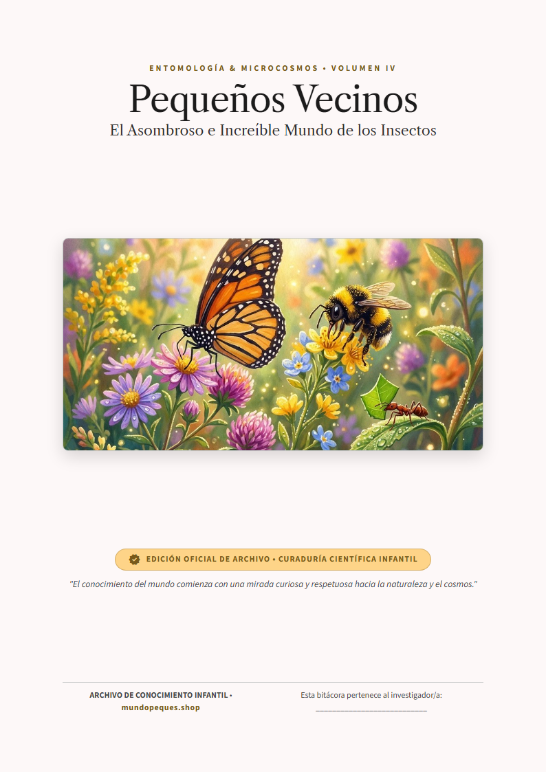 Portada de Pequeños Vecinos: El Asombroso Mundo de los Insectos