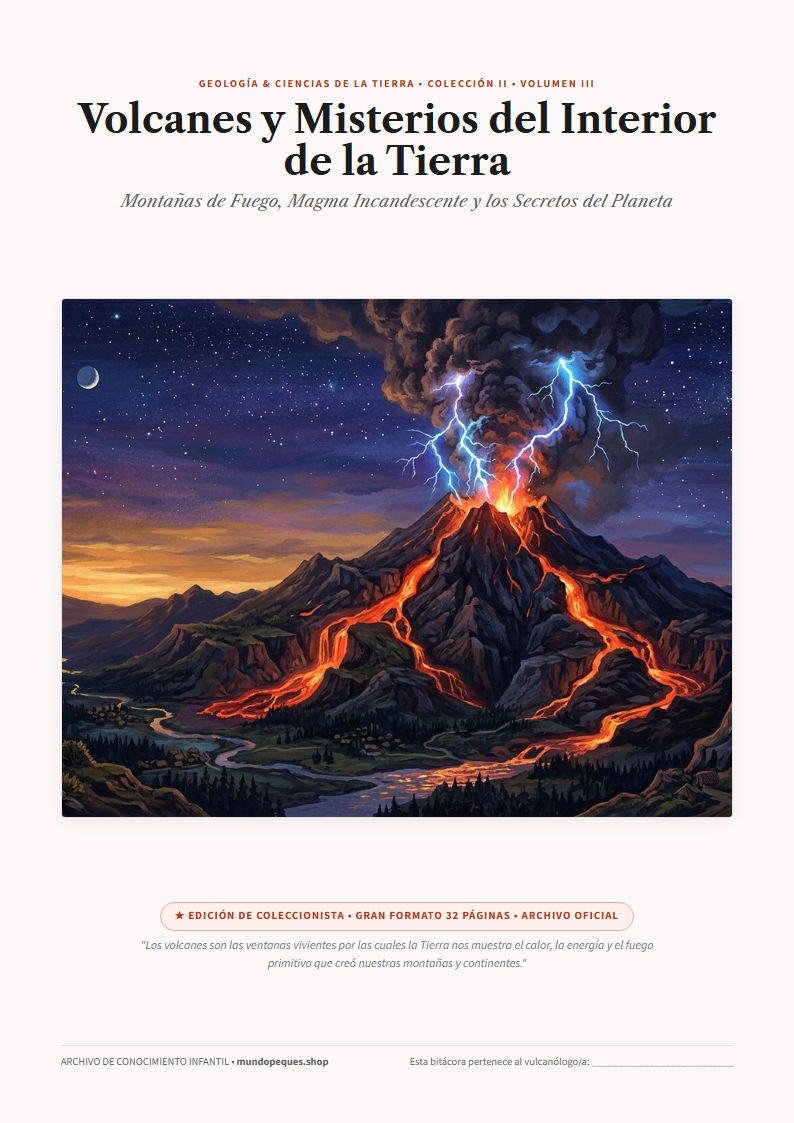 Portada de Volcanes y Misterios del Interior de la Tierra: Montañas de Fuego, Magma Incandescente y los Secretos del Planeta